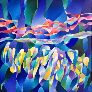 sea number five acrilico su tela 30x30