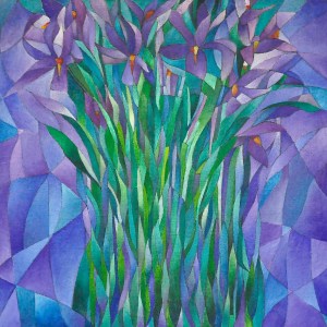 "Iris" acrilico su legno telato
